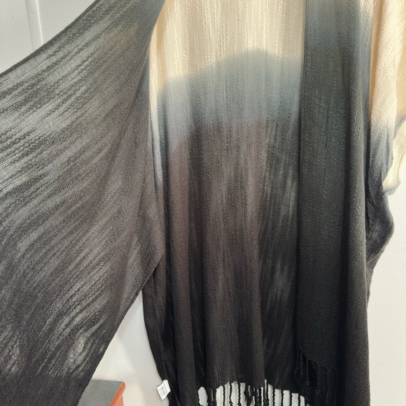 Anna & Ava Women's One Size Ombre Kimono Beach Cover Open Front Fringe - Picture 4 of 9